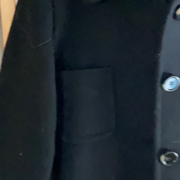 Brand new black single breasted wool pea coat, button closure, 2 patch pockets - Picture 3 of 5